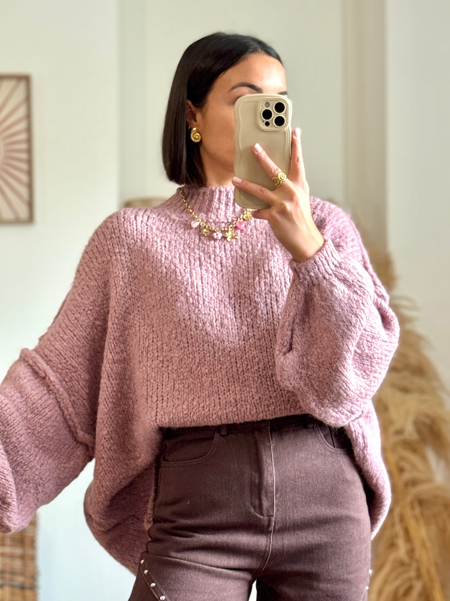 Pull ELY vieux rose