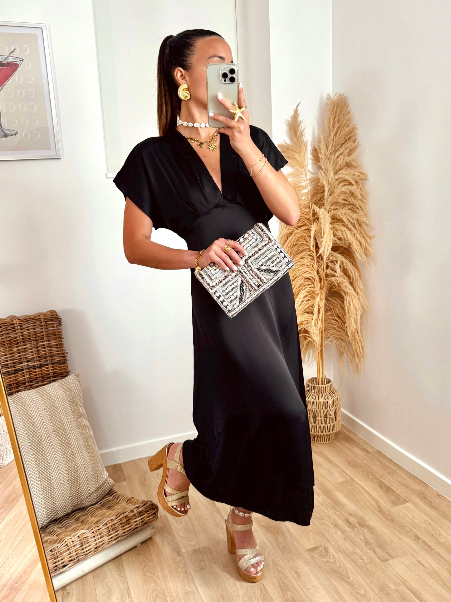 Robe LANA satinée noir