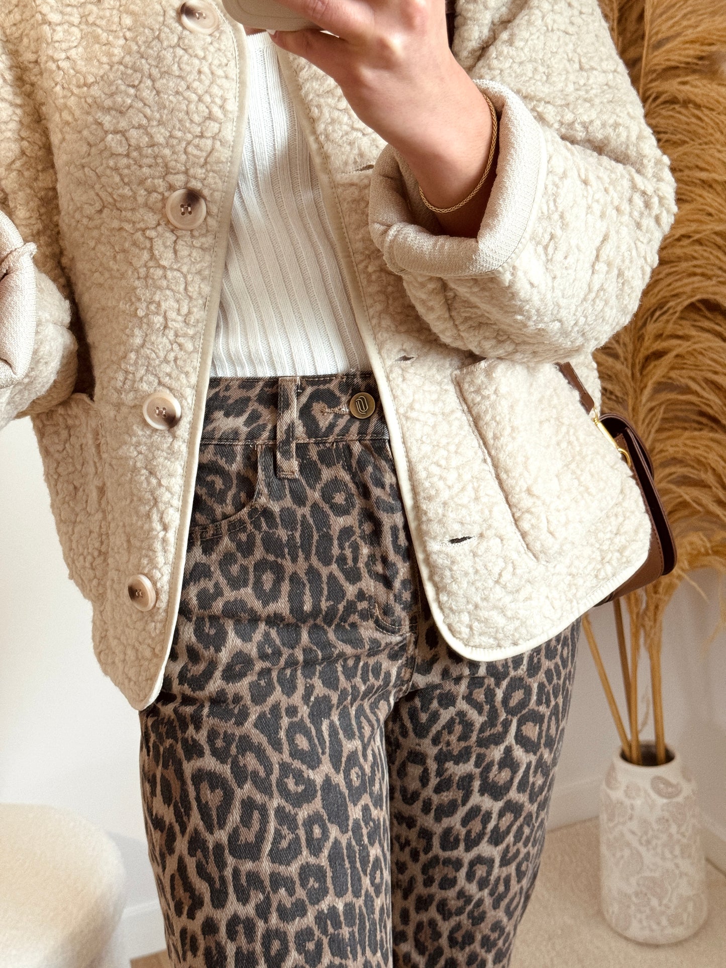 Veste CHARLOTTE - moumoute écrue