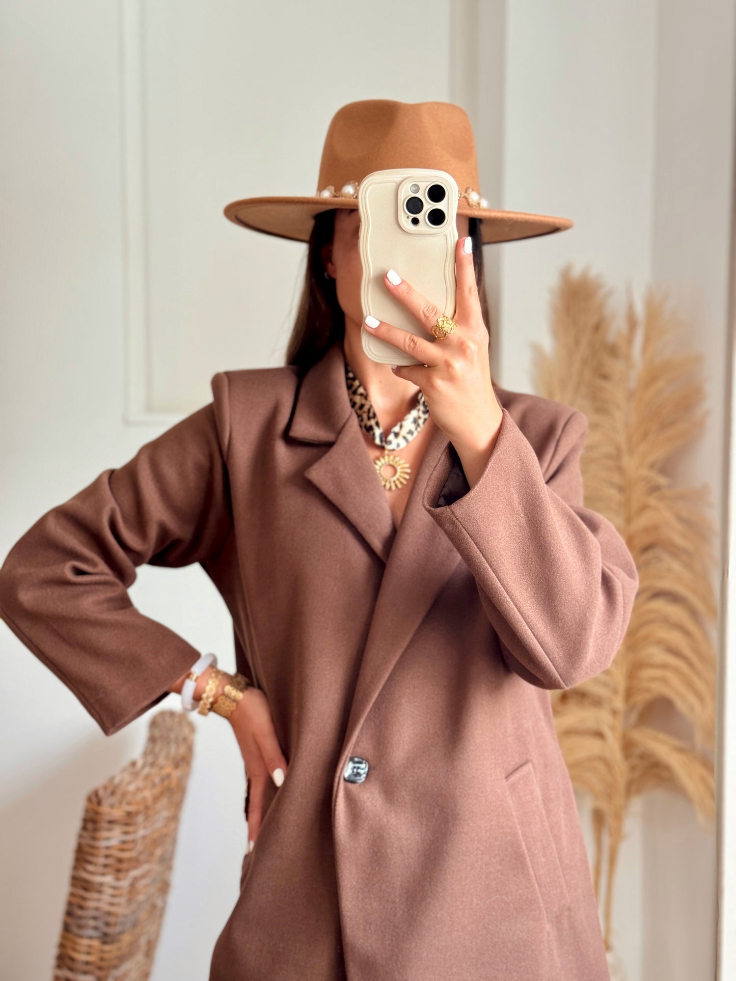 LOANE long brown coat