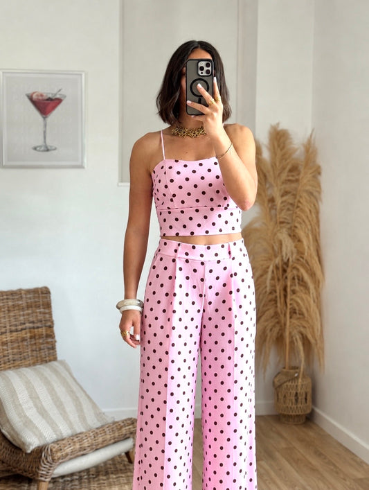 Ensemble GABY à pois rose