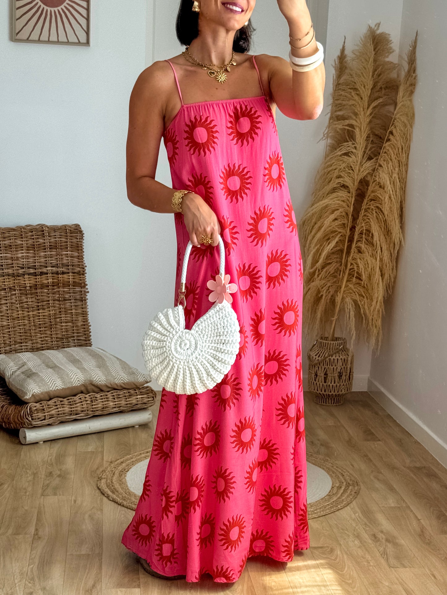 Robe ELIA rose & rouge