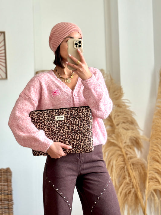Pochette ordi/tablette léopard ARY