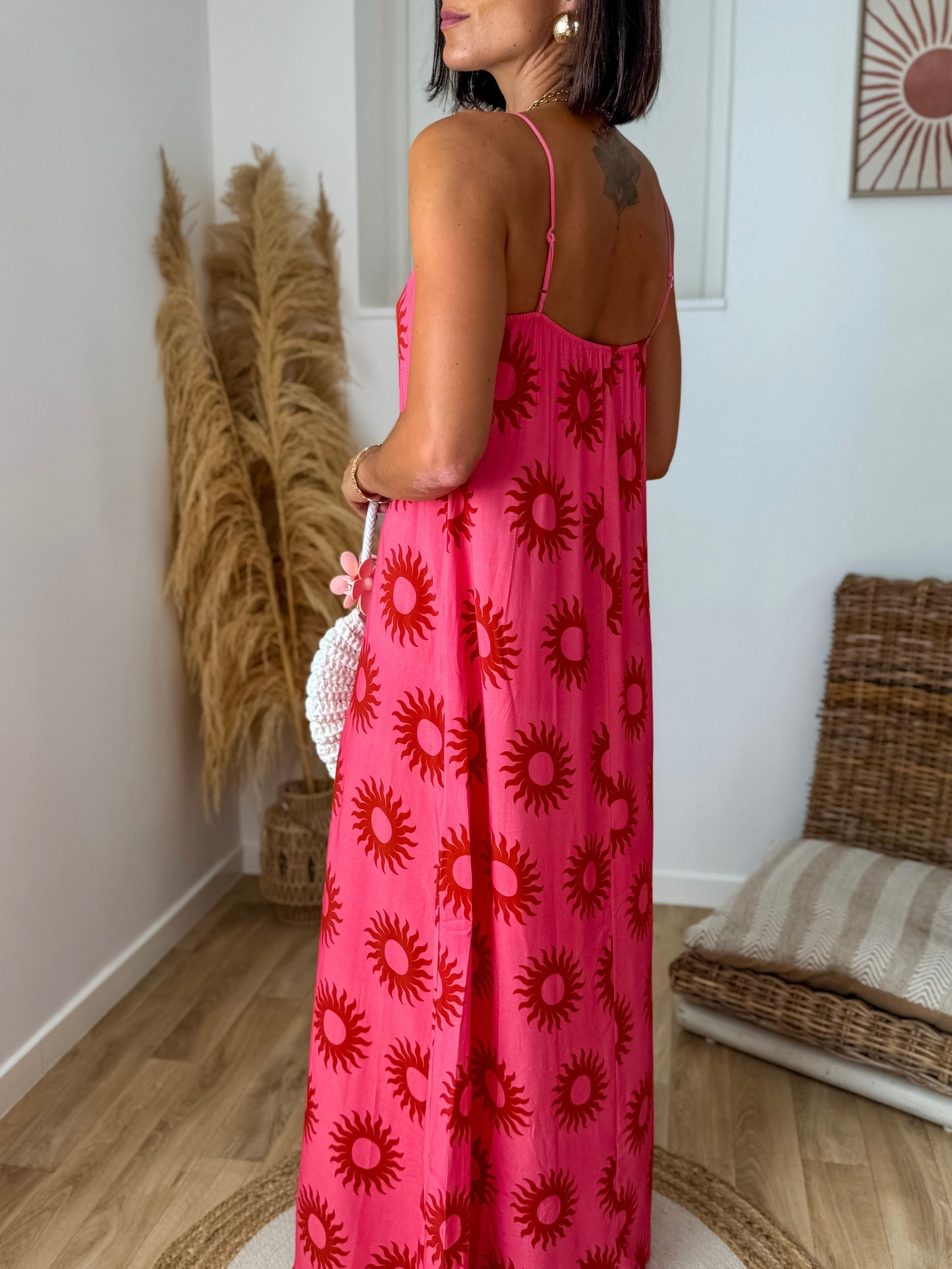 Robe ELIA rose & rouge