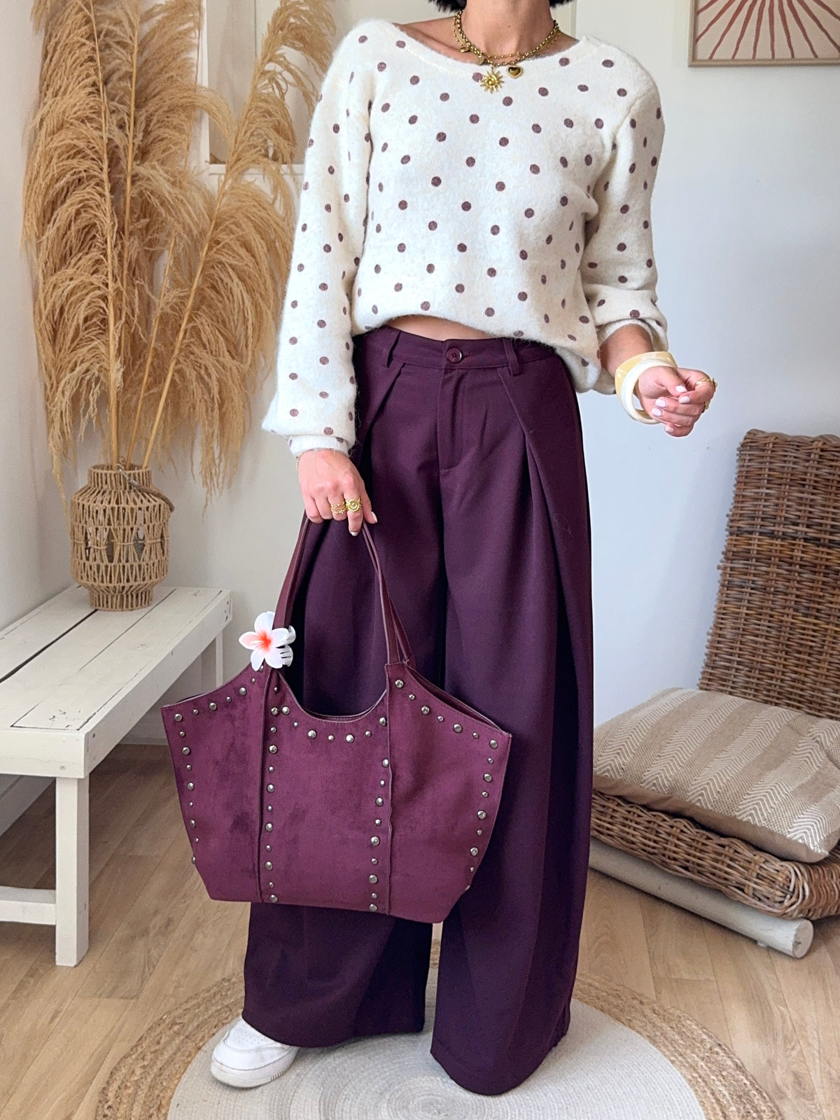 Pantalon ALBA bordeaux