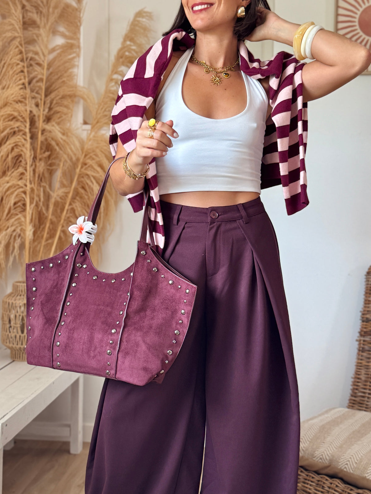 Pantalon ALBA bordeaux