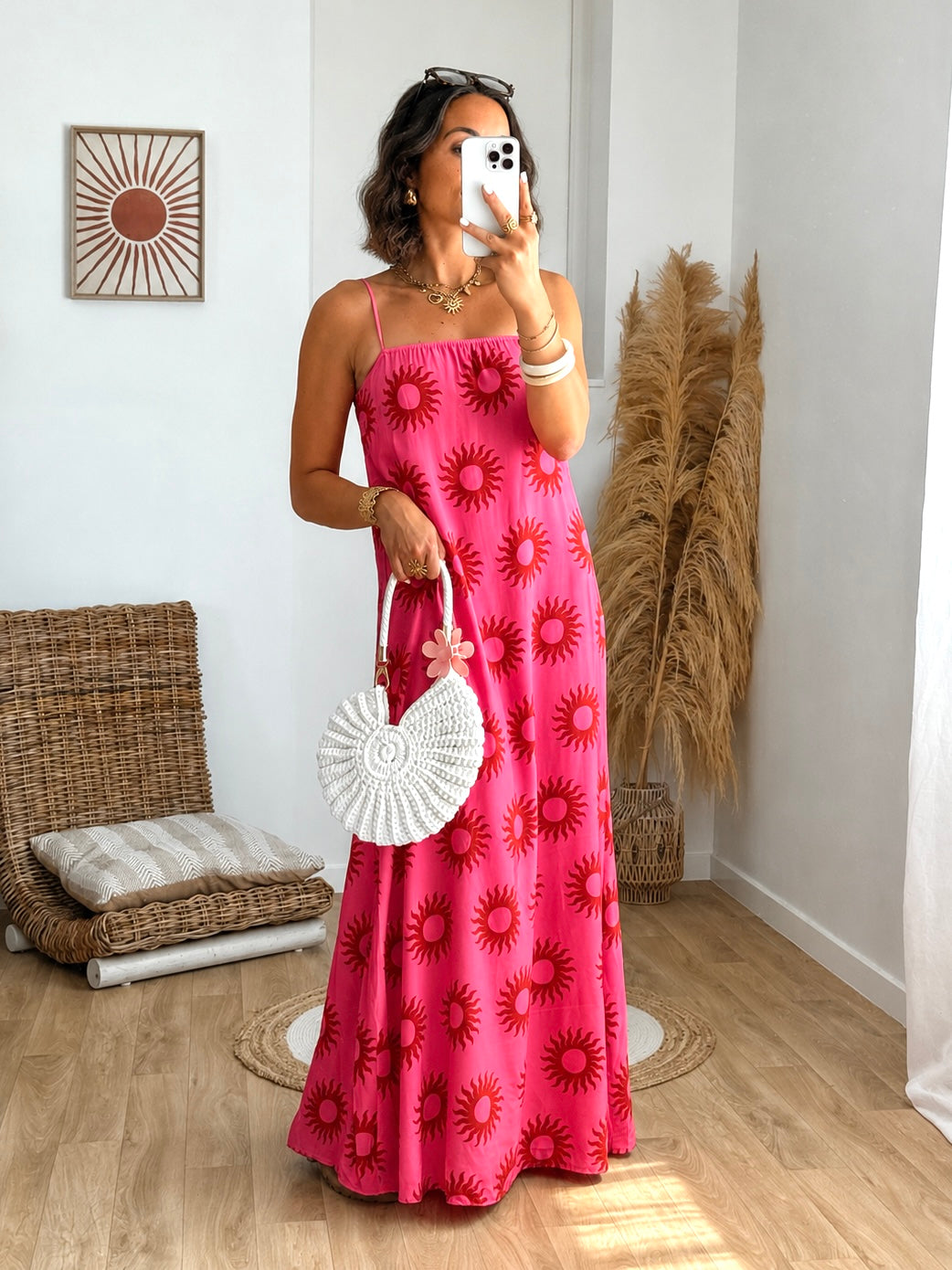 Robe ELIA rose & rouge