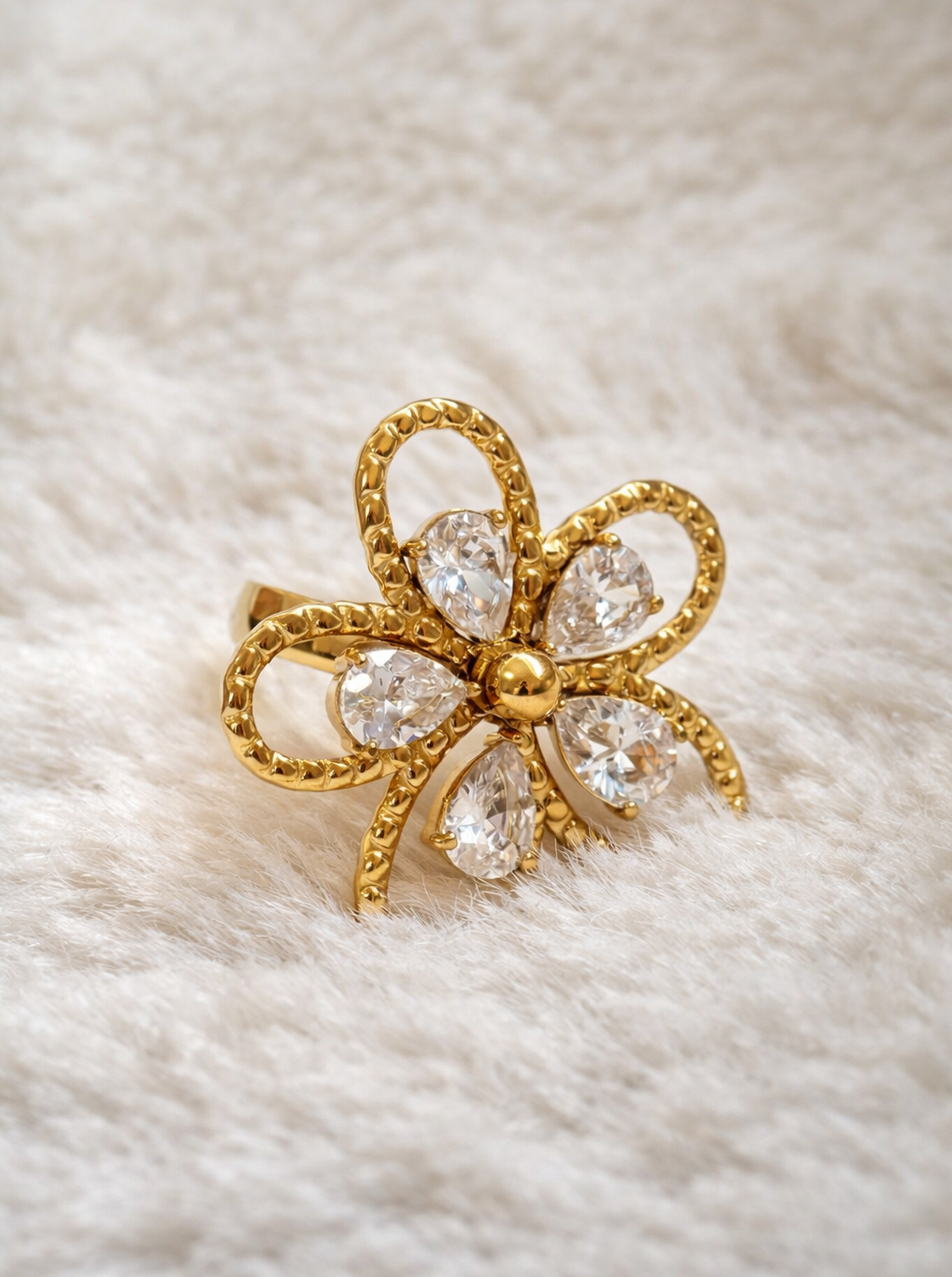 Bague NORAH - blanche & dorée