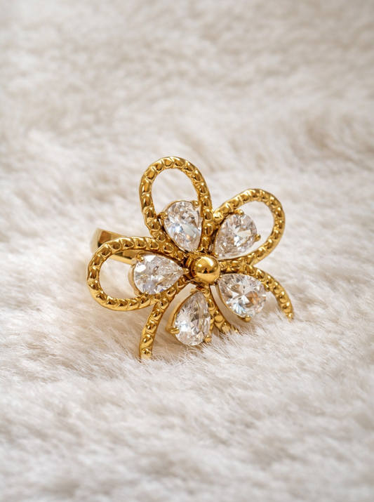 Bague NORAH - blanche & dorée