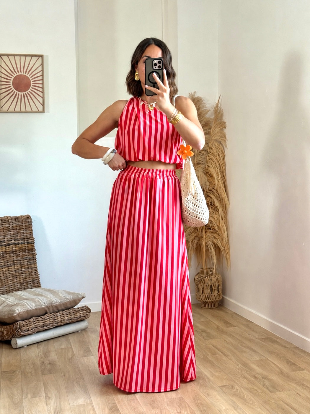 Ensemble LÉNA rayé