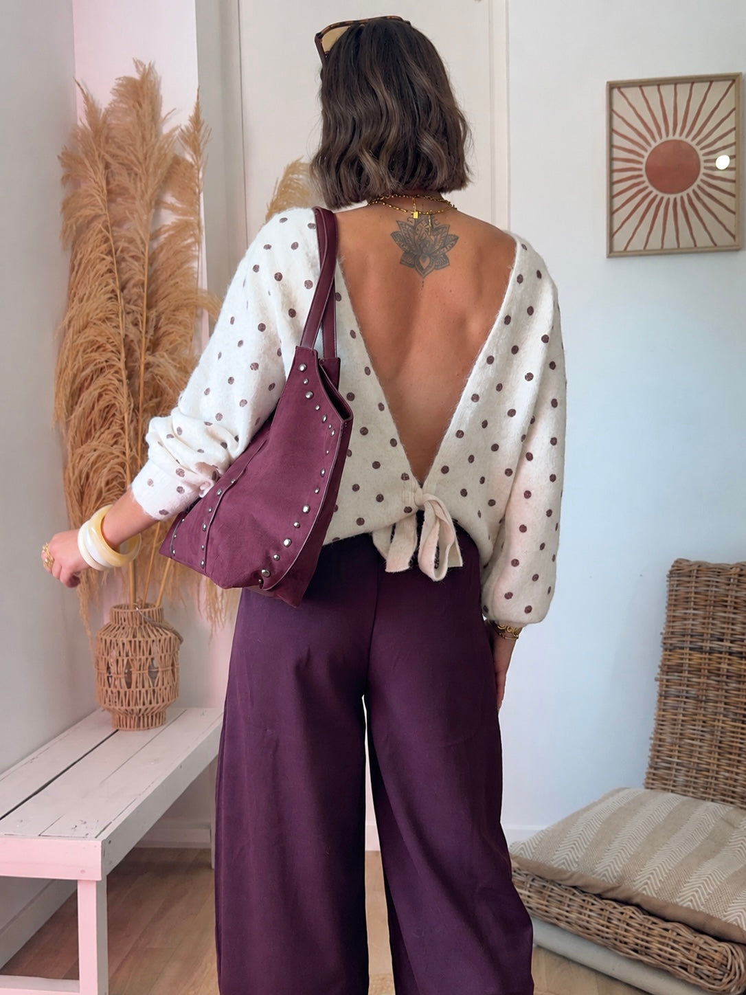 Pantalon ALBA bordeaux