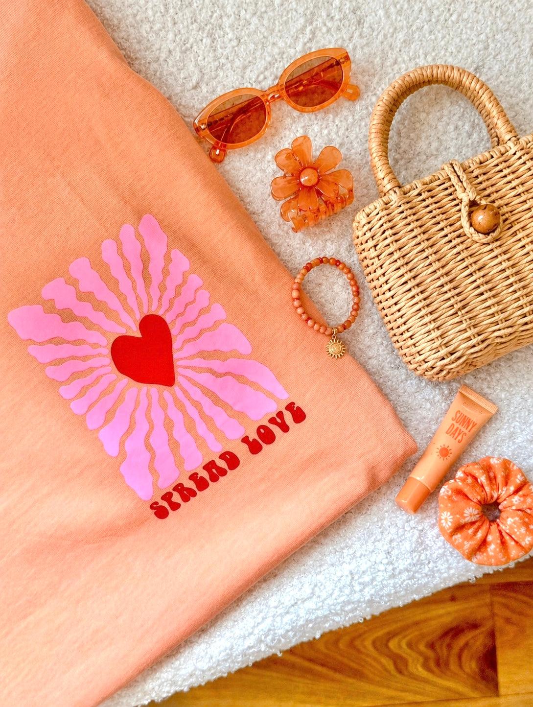 T-shirt LOVE pêche