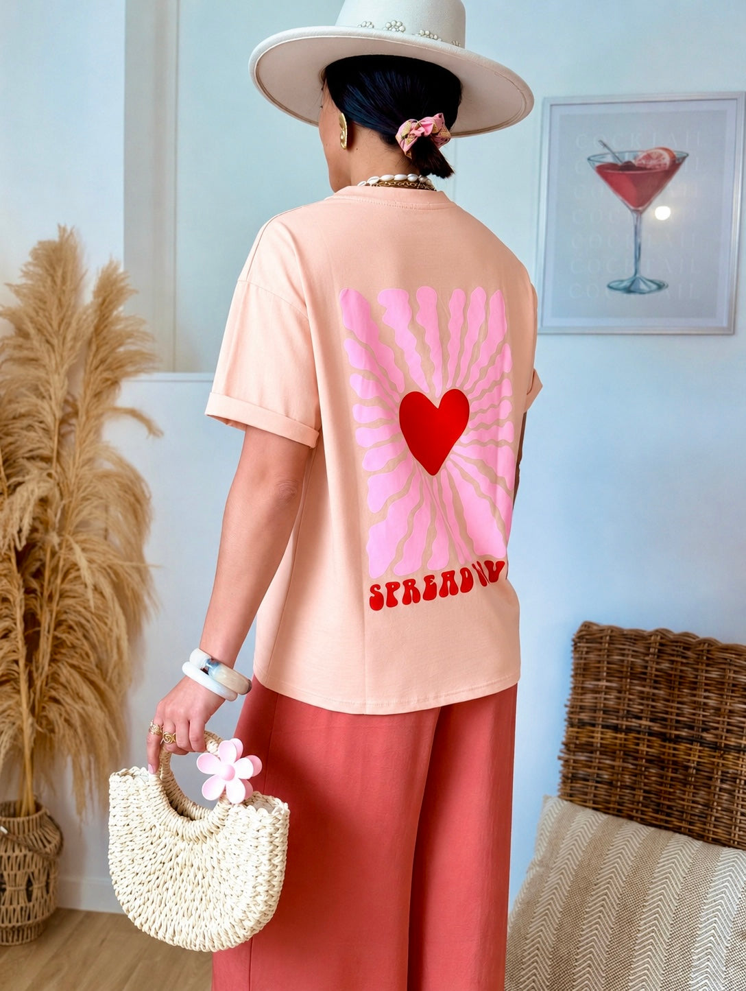 T-shirt LOVE pêche