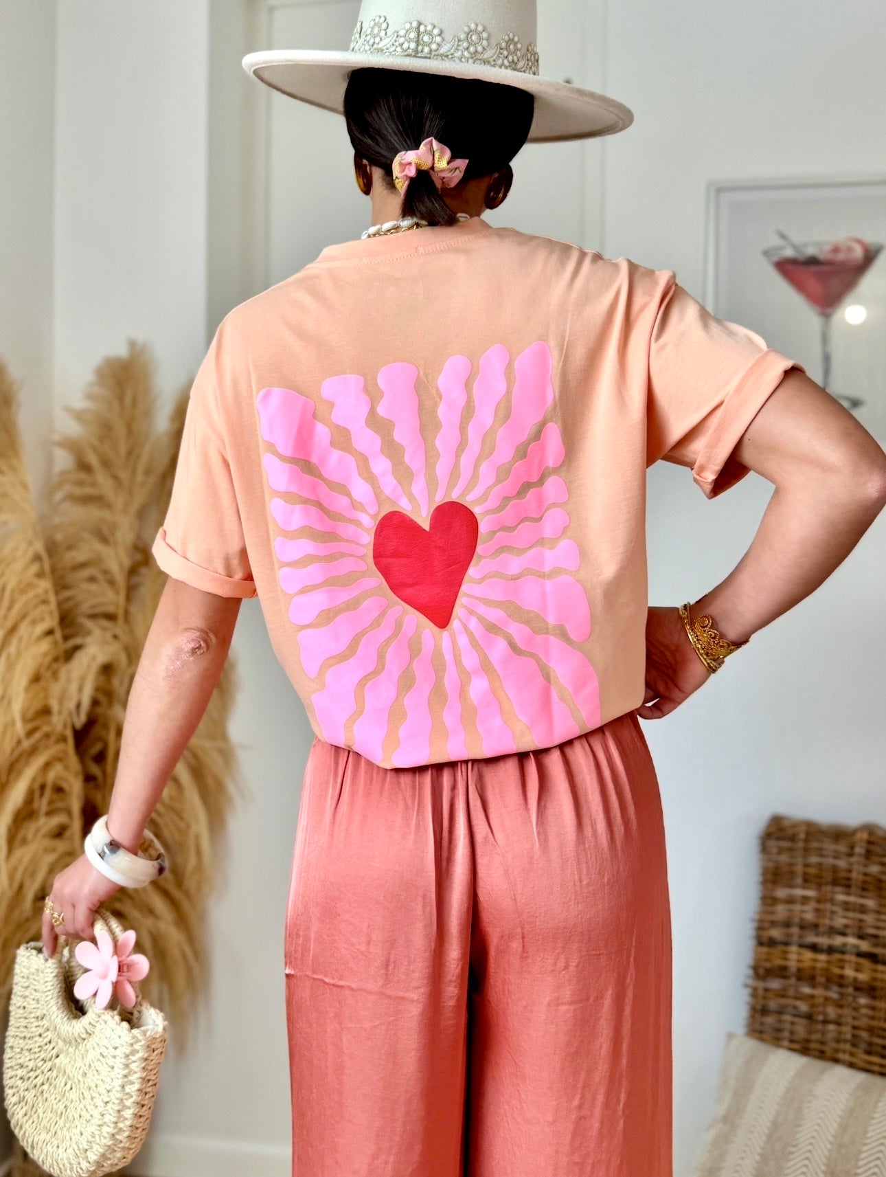 T-shirt LOVE pêche