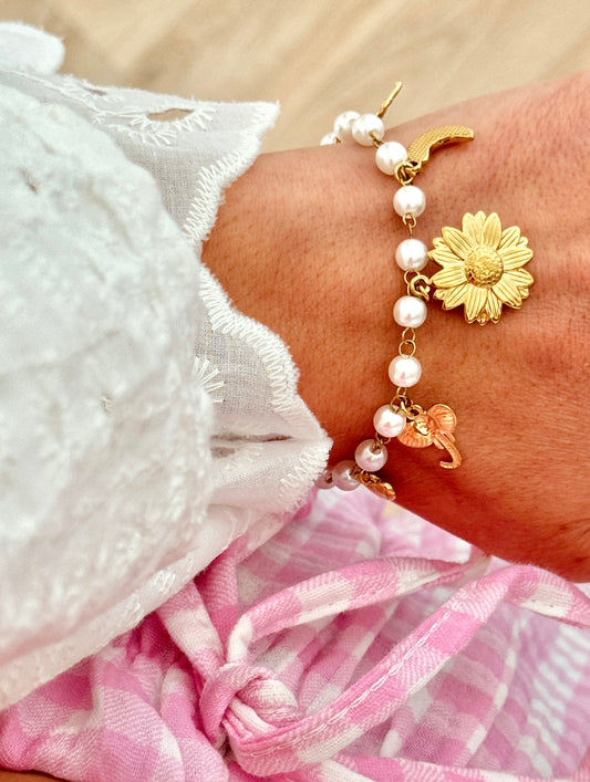 Bracelet CÉLINA blanc et dorée
