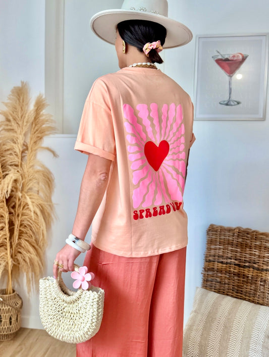 T-shirt LOVE pêche