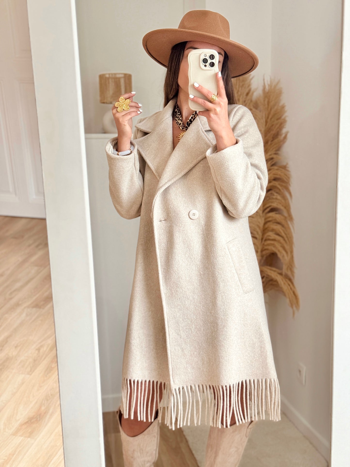 Veste longue MILA beige