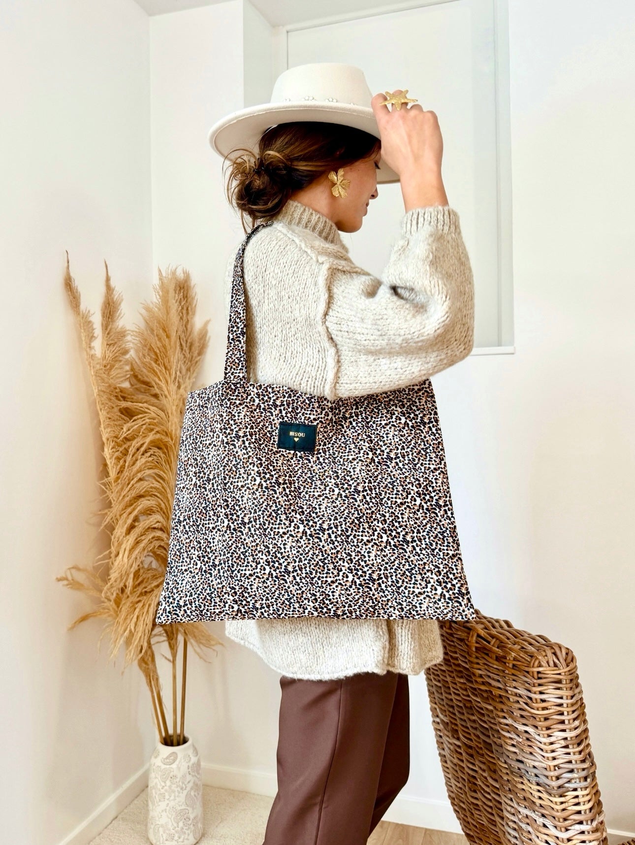 Totebag léopard SUZY (beige)